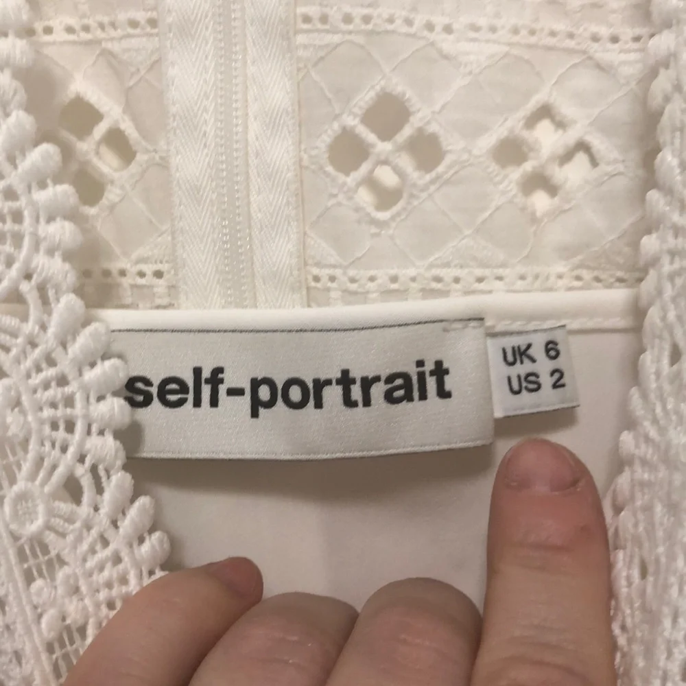 Self-Portrait Broderie Anglaise White Dress - Picture 8 of 9